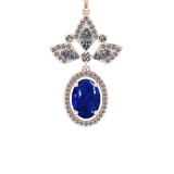 27.99 Ctw SI1/SI2 Tanzanite and Diamond 14k Rose Gold Pandant (ALL DIAMOND