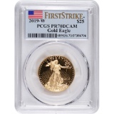 Certified American $5 Gold Eagle 2019-W PR70 PCGS First Strike