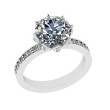 2.59 Ctw VS/SI1 Diamond 14k white Gold Engagement Ring (ALL DIAMOND ARE LAB