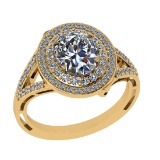 2.65 Ctw VS/SI1 Diamond Prong Set 14k Yellow Gold Engagement Ring (ALL DIAM
