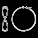 2.22 Ctw VS/SI1 Diamond 14K White Gold Hoop Earrings (ALL DIAMOND ARE LAB G
