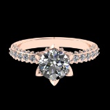2.17 Ctw VS/SI1 Diamond 10k Rose Gold Engagement Ring (ALL DIAMOND ARE LAB
