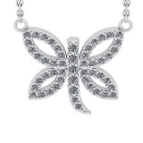 0.63 Ctw SI2/SI1 Diamond Prong Set 14k white Gold Pandant (ALL DIAMOND ARE