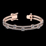 3.32 Ctw VS/SI1 Diamond Style 14K Rose Gold Bracelet (ALL DIAMOND ARE LAB G