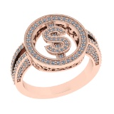 0.59 Ctw VS/SI1 Diamond Prong Set 14k Rose Gold Ring (ALL DIAMOND ARE LAB G