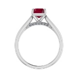 0.82 Ctw VS/SI1 Ruby and Diamond 14k white Gold Engagement Ring (ALL DIAMON