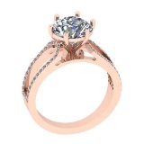 3.05 Ctw SI2/I1 Diamond Style Prong Set 18K Rose Gold Anniversary Ring