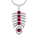 4.60 Ctw VS/SI1 Ruby and Diamond 14k white Gold Pandant (ALL DIAMOND ARE LA