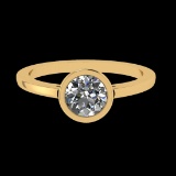 0.84 Ctw VS/SI1 Diamond Prong Set 10K Yellow Gold Solitaire Ring (ALL DIAMO
