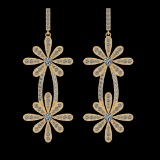 6.20 Ctw VS/SI1 Diamond 10K Yellow Gold Dangling Earrings