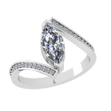 1.13 Ctw VS/SI1 Diamond 14k white Gold Engagement Ring (ALL DIAMOND ARE LAB
