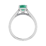 0.82 Ctw VS/SI1 Emerald and Diamond 14k white Gold Engagement Ring (ALL DIA