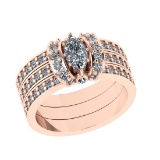 1.39 Ctw SI1/SI2 Diamond 14k Rose Gold Engagement Halo Ring (ALL DIAMOND AR
