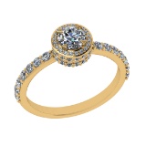1.21 Ctw VS/SI1 Diamond Prong Set 14k Yellow Gold Engagement Ring (ALL DIAM