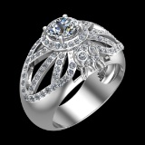 2.34 Ctw VS/SI1 Diamond Prong Set 10k white Gold Engagement Ring (ALL DIAMO