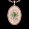 15.54 Ctw VS/SI1 Green Amethyst And Diamond 14k Rose Gold Pendant Neklace(