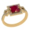 1.34 Ctw VS/SI1 Ruby And Diamond 14K Yellow Gold Wedding Halo Ring