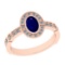 1.07 Ctw VS/SI1 Blue Sapphire And Diamond 14K Rose Gold Wedding Ring