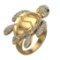 1.60 Ctw VS/SI1 Treated Fancy Black an white Diamond 14k Yellow Gold Tortoi