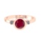 0.91 Ctw VS/SI1 Ruby and Diamond 14k Rose Gold Engagement Ring (ALL DIAMOND