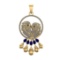 3.73 Ctw VS/SI1 Blue Sapphire and Diamond 14k Yellow Gold Pandant (ALL DIAM