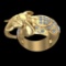 1.69 Ctw VS/SI1 Diamond Prong Set 10K Yellow Gold Creature theme Ring (ALL