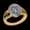 3.08 Ctw VS/SI1 Diamond 10K Yellow Gold Engagement Ring (ALL DIAMOND ARE LA