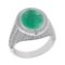4.70 Ctw VS/SI1 Emerald and Diamond Prong Set 14K White Gold Engagement Rin
