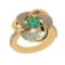 0.90 Ctw VS/SI1 Emerald and Diamond 14k Yellow Gold Engagement Ring(ALL DIA