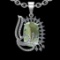 20.43 Ctw VS/SI1 Green Amethyst And Diamond 14K White Gold Necklace( ALL DI