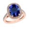 5.26 Ctw VS/SI1 Tanzanite And Diamond 18k Rose Gold Cocktail Ring