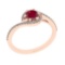0.69 Ctw VS/SI1 Ruby and Diamond 14K Rose Gold Engagement Ring (ALL DIAMOND