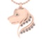 0.42 Ctw SI2/SI1 Diamond 14k Rose Gold Pendant (ALL DIAMOND ARE LAB GROWN)