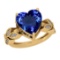 5.50 Ctw VS/SI1 Tanzanite And Diamond 18k Yellow Gold Cocktail Ring