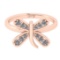 0.30 Ctw SI2/SI1 Diamond Prong Set 14k Rose Gold Engagement Ring (ALL DIAMO