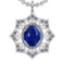 22.81 Ctw VS/SI1 Tanzanite and Diamond 14K White Gold Pendant