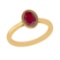 2.59 Ctw VS/SI1 Ruby Set 14k Yellow Gold Solitaire Ring (ALL DIAMOND ARE LA