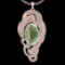 60.60 Ctw VS/SI1 Green Amethyst And Diamond 14k Rose Gold Pendant Neklace(