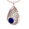 6.68 Ctw VS/SI1 Blue Sapphire and Diamond 14k Rose Gold Pendant (ALL DIAMON