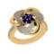 0.90 Ctw VS/SI1 Blue Sapphire and Diamond 14k Yellow Gold Engagement Ring (