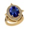 7.70 Ctw VS/SI1 Tanzanite And Diamond 18k Yellow Gold Cocktail Ring