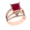 2.70 Ctw VS/SI1 Ruby And Diamond 14k Rose Gold Engagement Ring (ALL DIAMOND