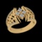 0.64 Ctw VS/SI1 Diamond Prong Set 18K Yellow Gold Engagement Ring