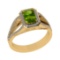 1.43 Ctw VS/SI1 Peridot and Diamond Set 10K Yellow Gold Engagement Ring (AL