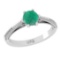 0.90 Ctw VS/SI1 Emerald and Diamond 14k white Gold Engagement Ring (ALL DIA