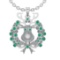 3.02Ctw VS/SI1 Emerald and Diamond 14K White Gold Necklace(ALL DIAMOND ARE