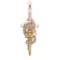 0.25 Ctw VS/SI1 Diamond 14k Rose Gold skull theme Two Tone Pendant (ALL DIA
