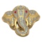 3.09 Ctw VS/SI1 Diamond 14k Yellow Gold Elephant theme Ring (ALL DIAMOND AR