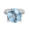 3.25 Ctw VS/SI1 Blue Topaz And Diamond 14K White Gold Engagement Ring( ALL