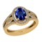 1.90 Ctw VS/SI1 Tanzanite And Diamond 18k Yellow Gold Cocktail Ring